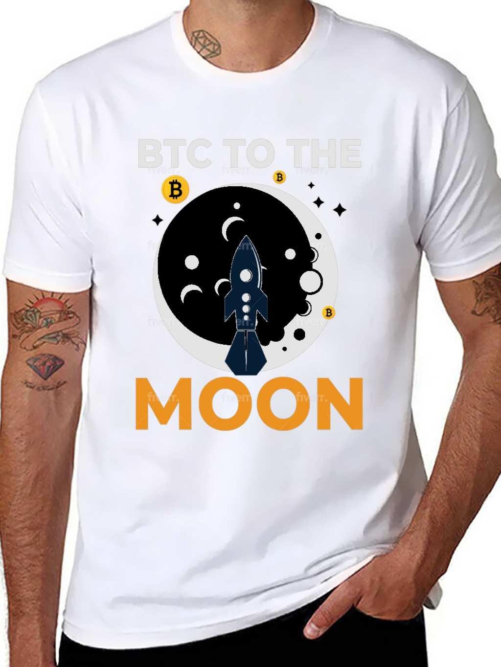 BTC To The Moon Black T-Shirt