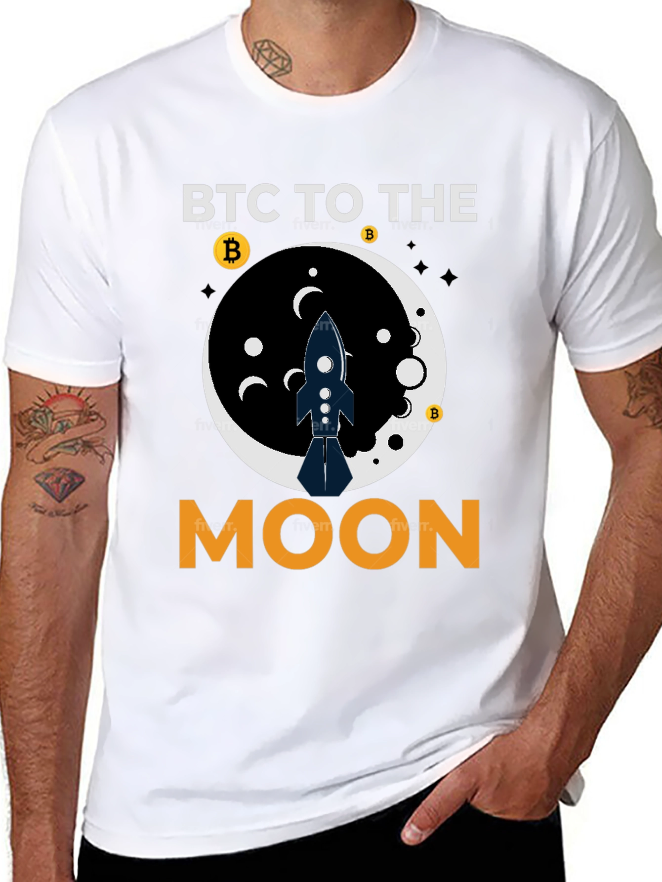 BTC To The Moon Black T-Shirt