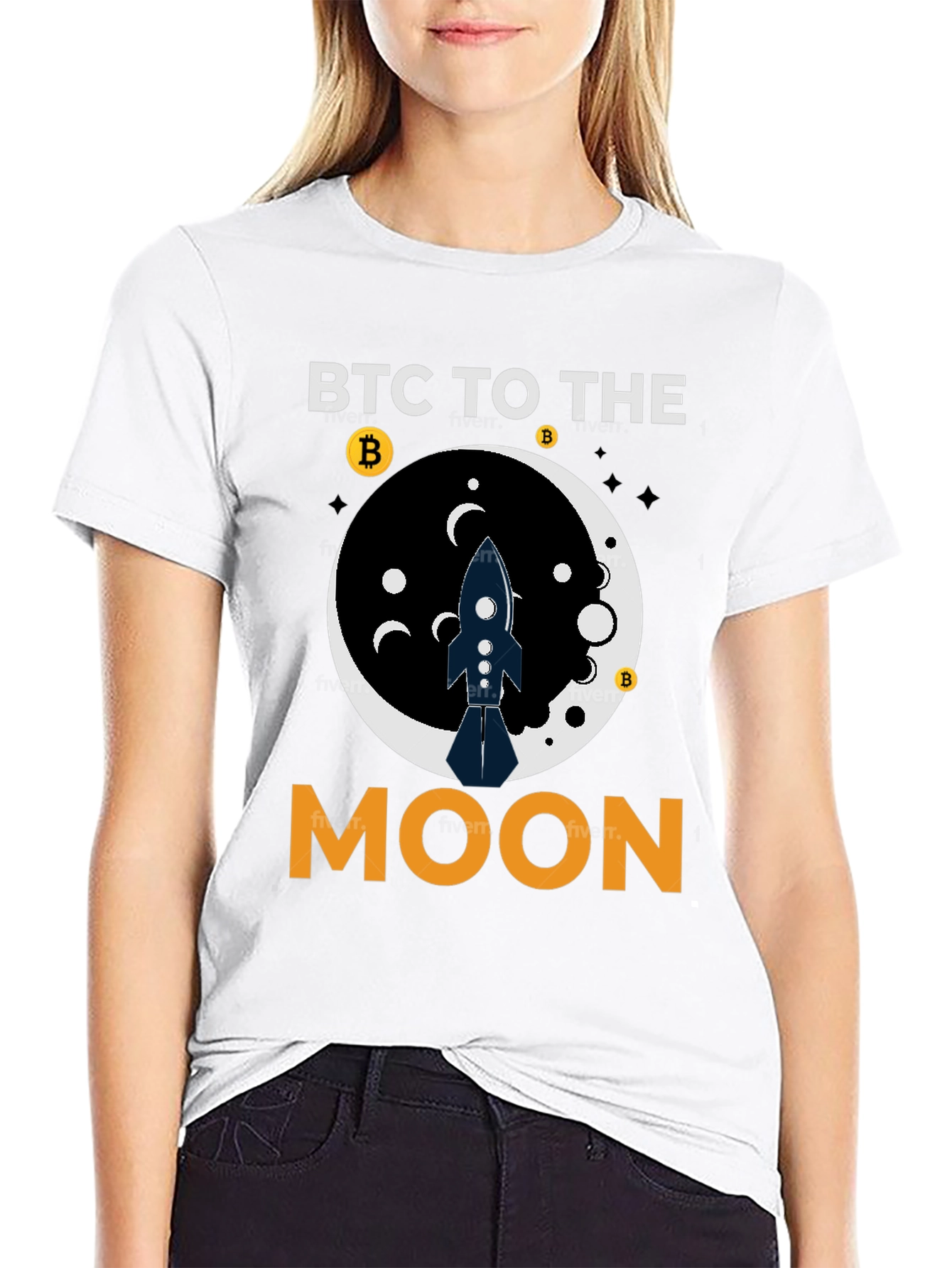 BTC To The Moon Black T-Shirt