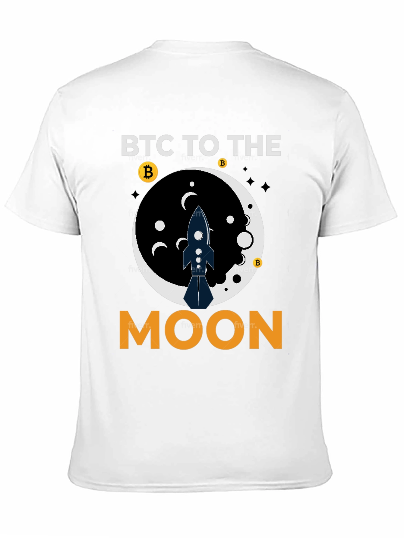 BTC To The Moon Black T-Shirt