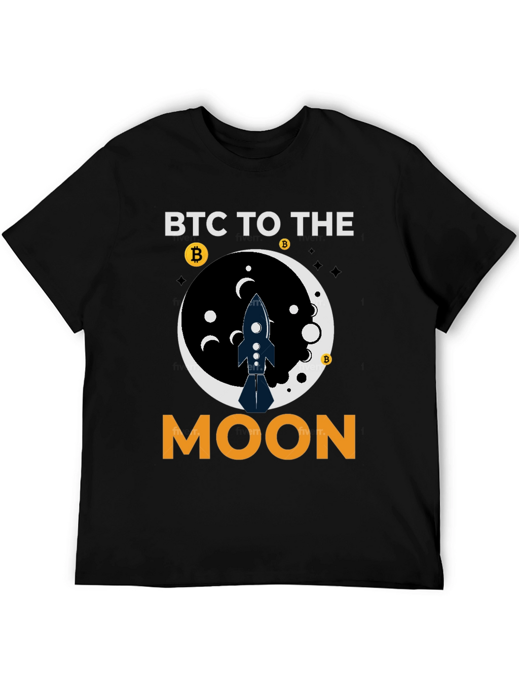 BTC To The Moon Black T-Shirt