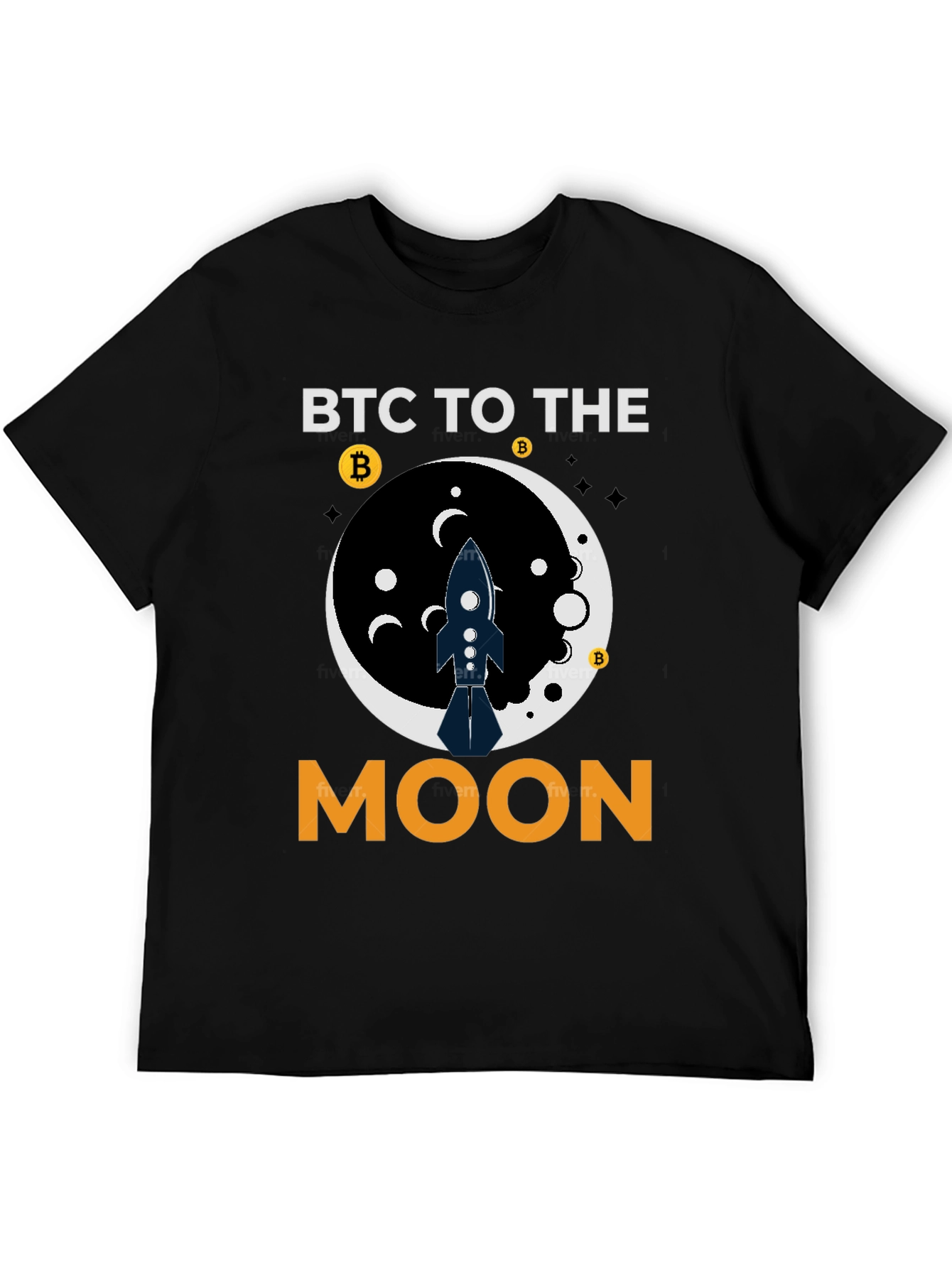BTC To The Moon Black T-Shirt
