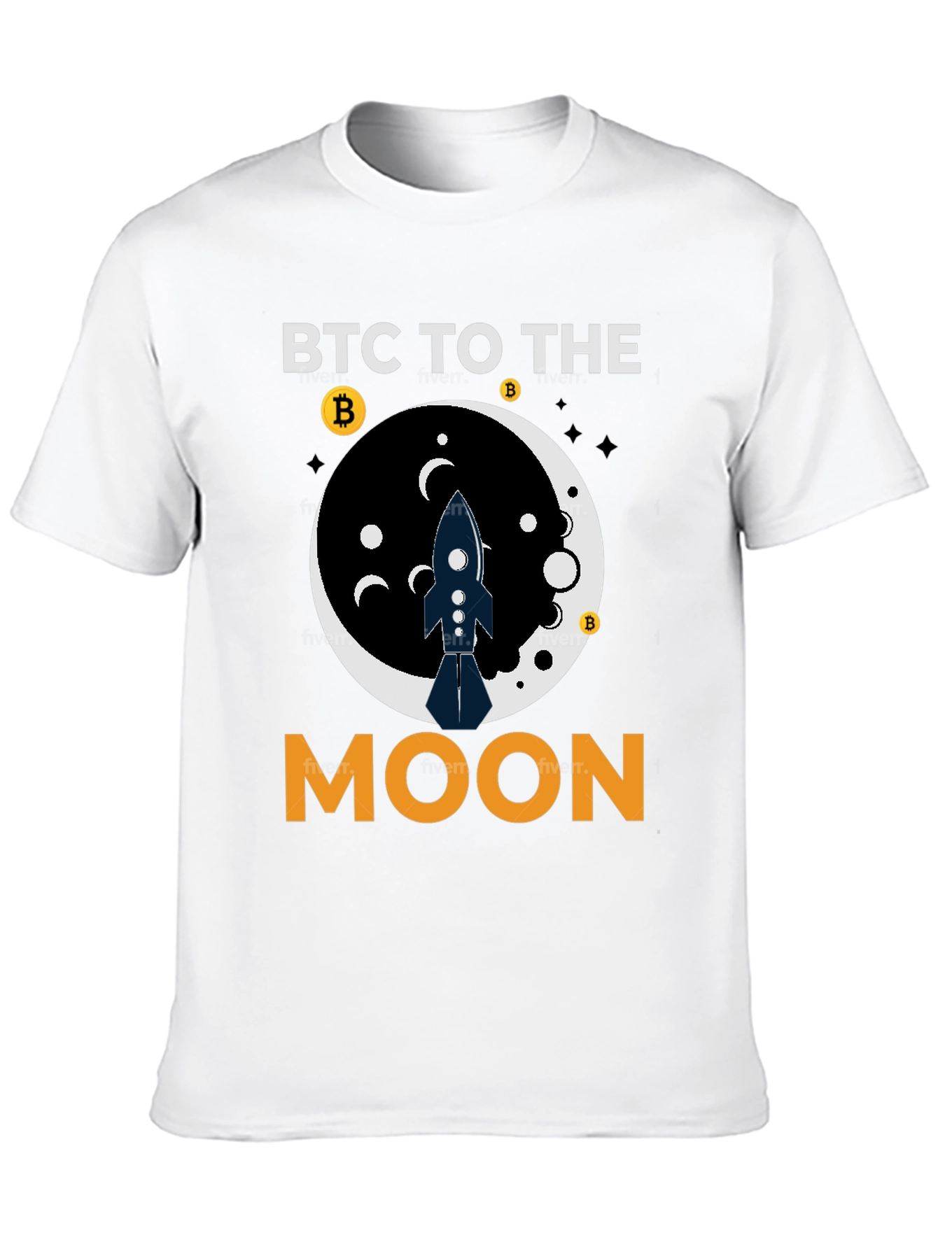 BTC To The Moon Black T-Shirt