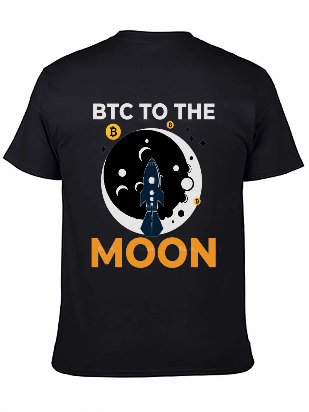 BTC To The Moon Black T-Shirt