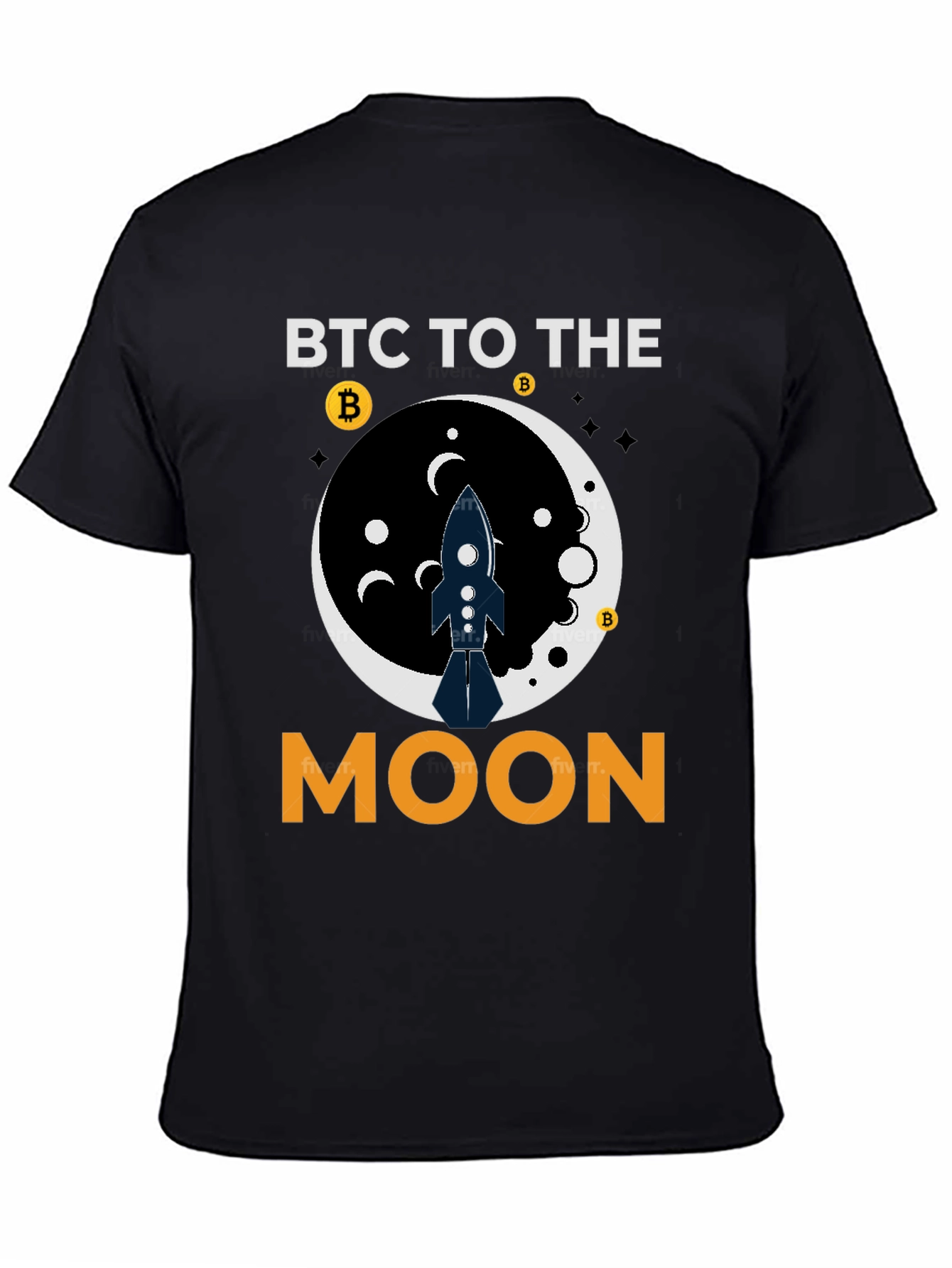BTC To The Moon Black T-Shirt