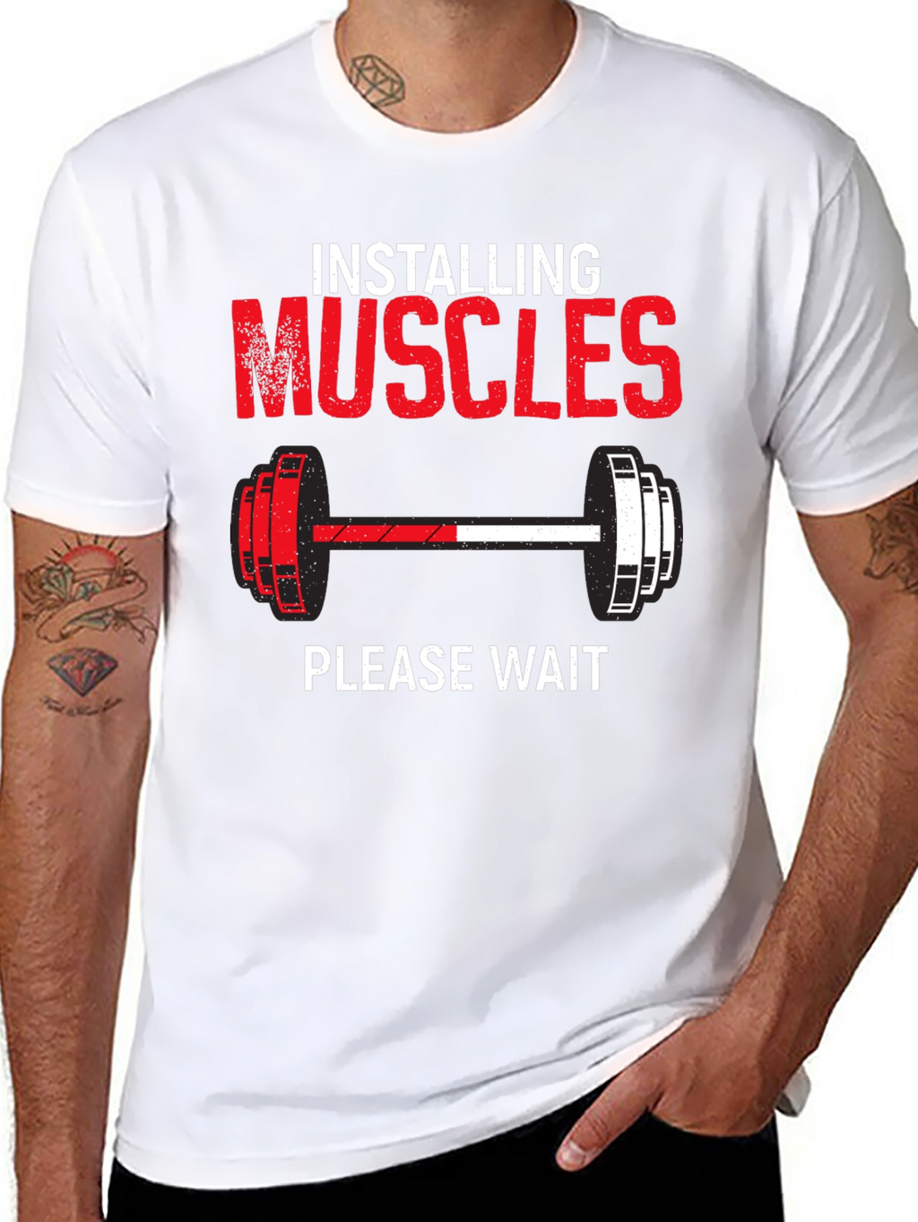 Installing Muscles Funny Gym Workout T-Shirt