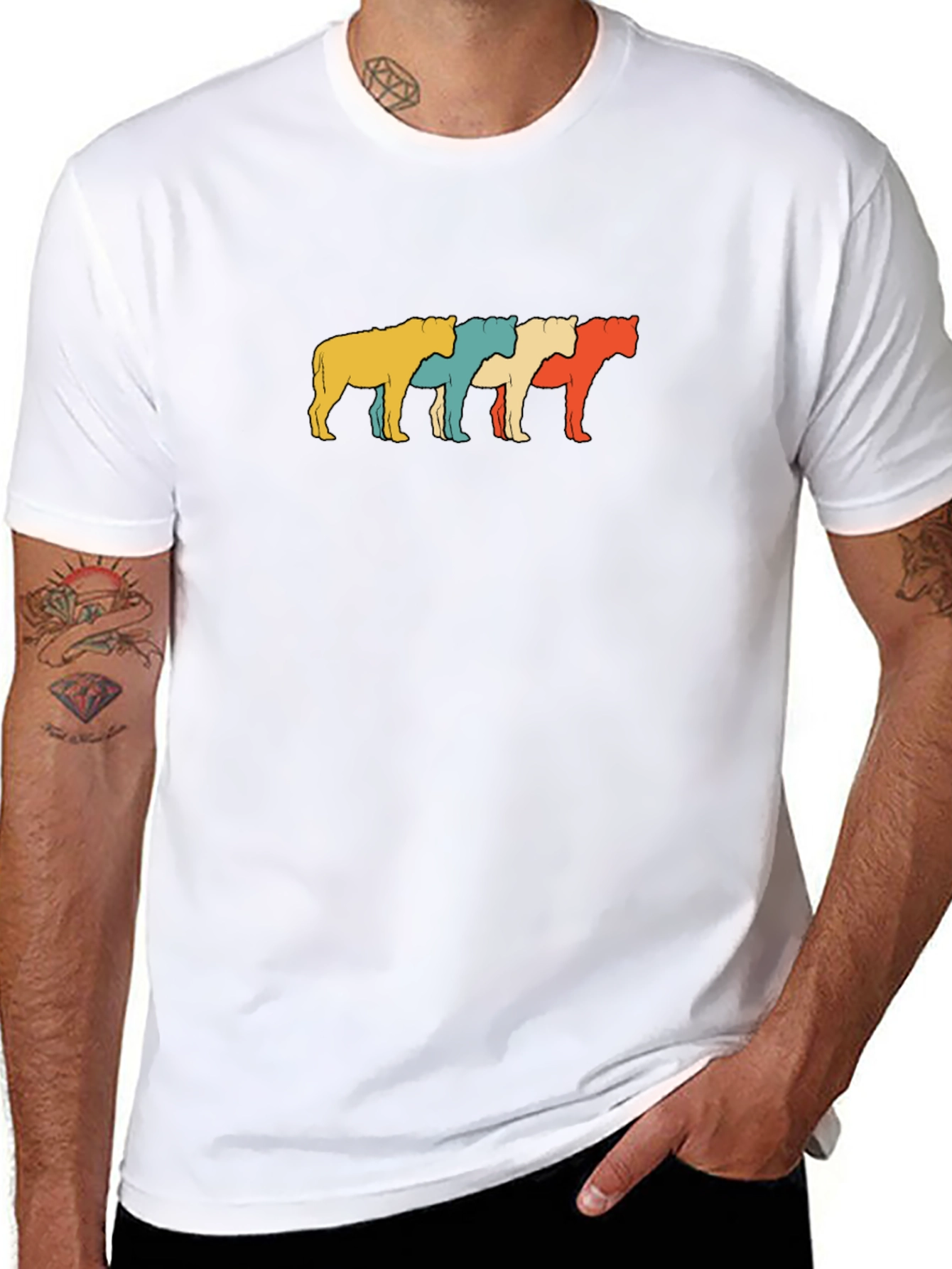 Retro Lion Graphic Black Tee