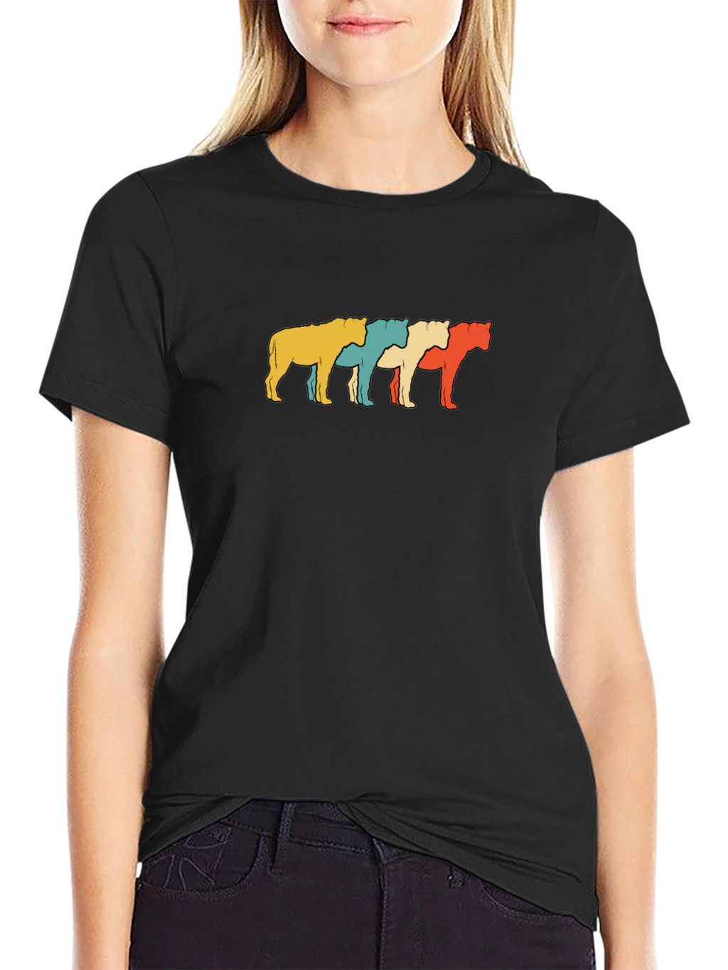 Retro Lion Graphic Black Tee