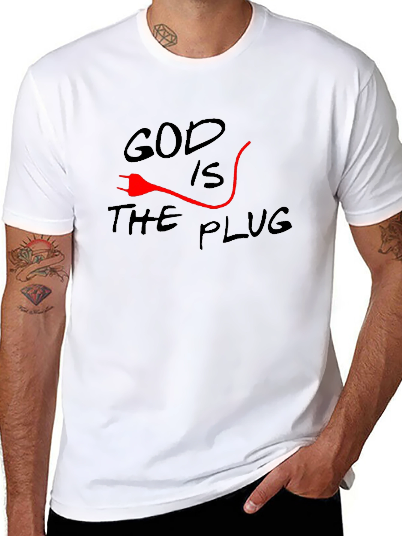 God is the Plug Graphic T-Shirt - Black