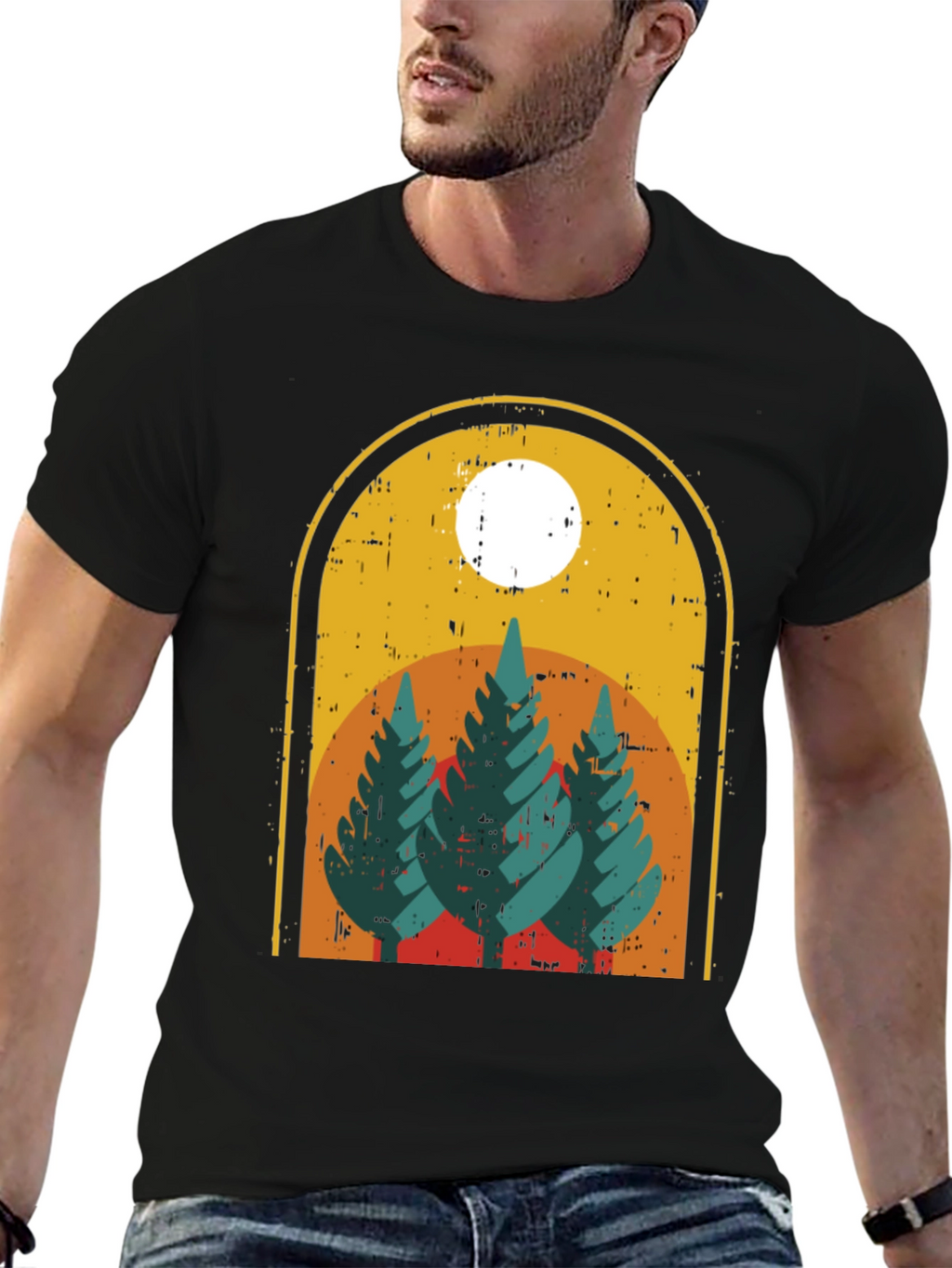 Retro Trees Graphic Tee - Nature Lovers Style