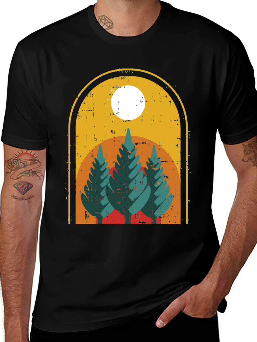 Retro Trees Graphic Tee - Nature Lovers Style