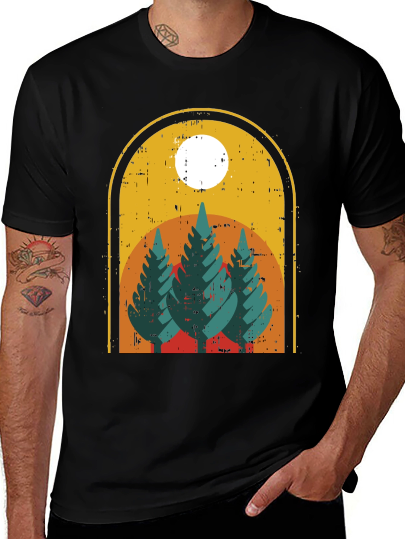 Retro Trees Graphic Tee - Nature Lovers Style