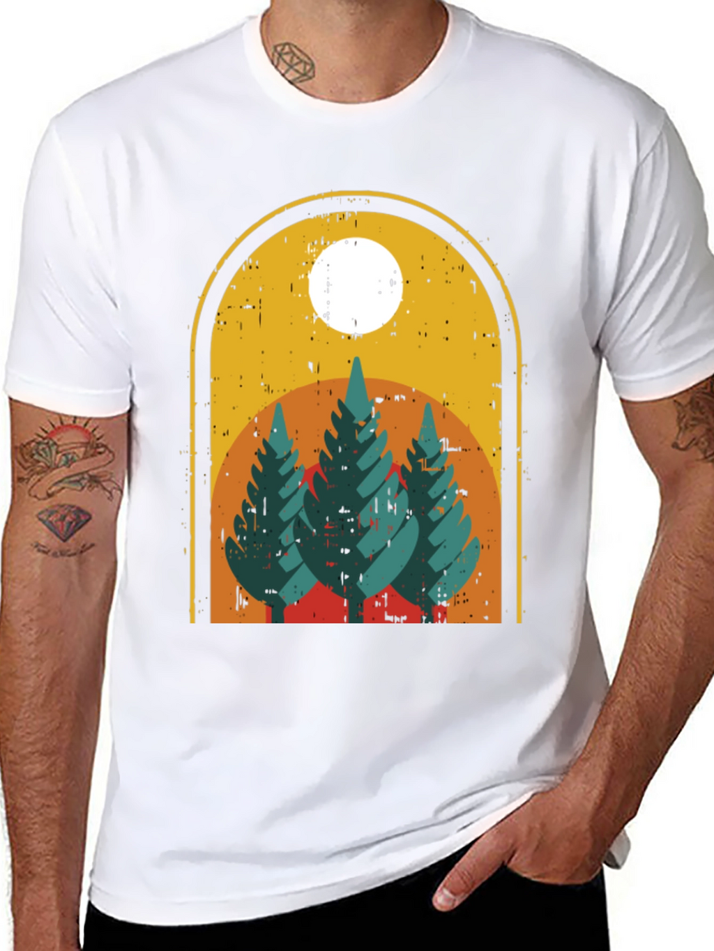 Retro Trees Graphic Tee - Nature Lovers Style