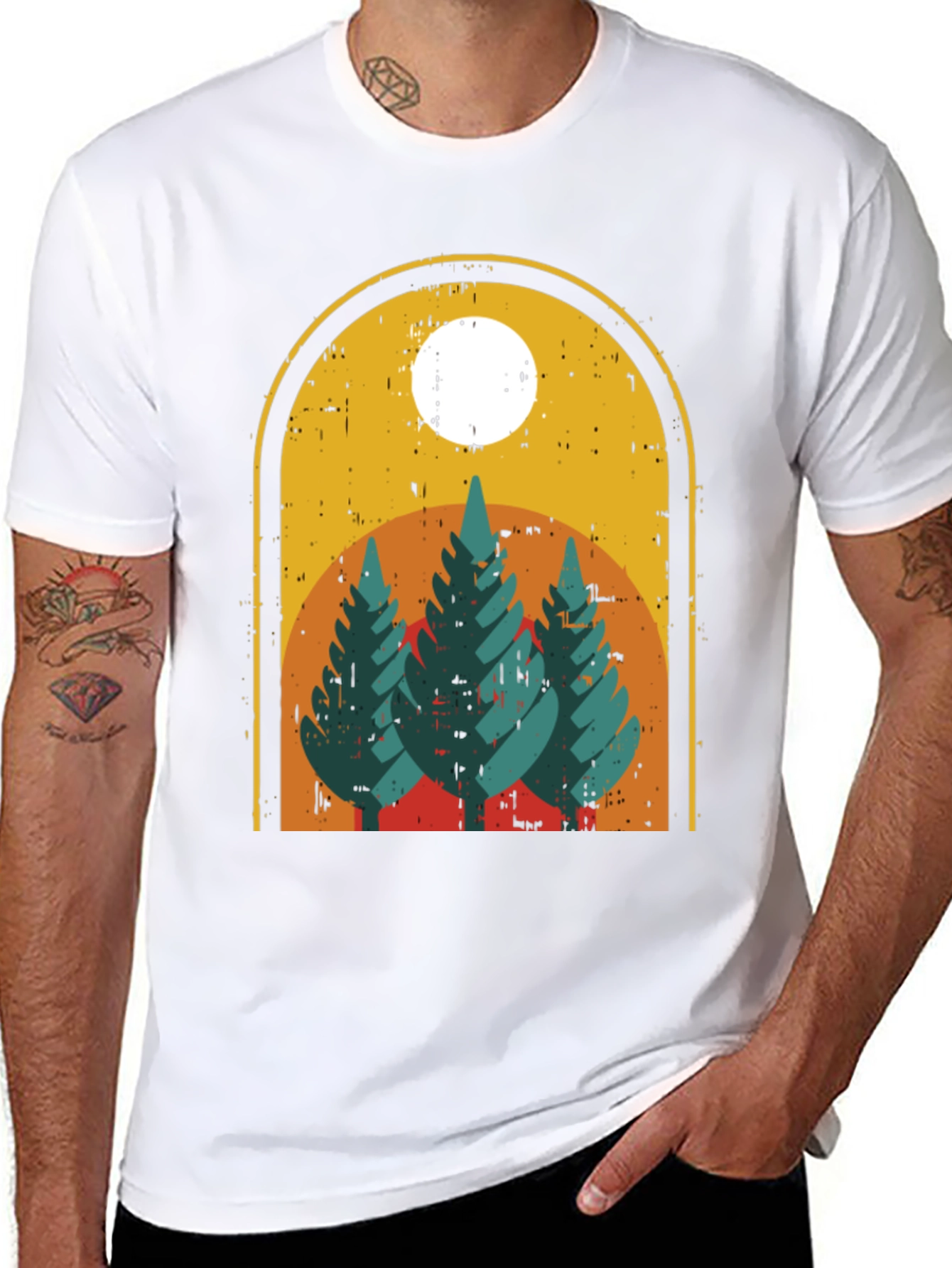 Retro Trees Graphic Tee - Nature Lovers Style