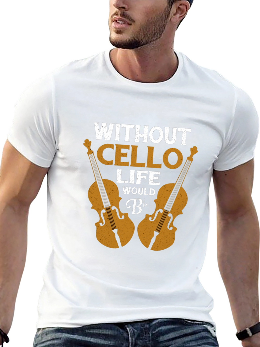 Without Cello Life Would B Flat Funny Musician T-Shirt