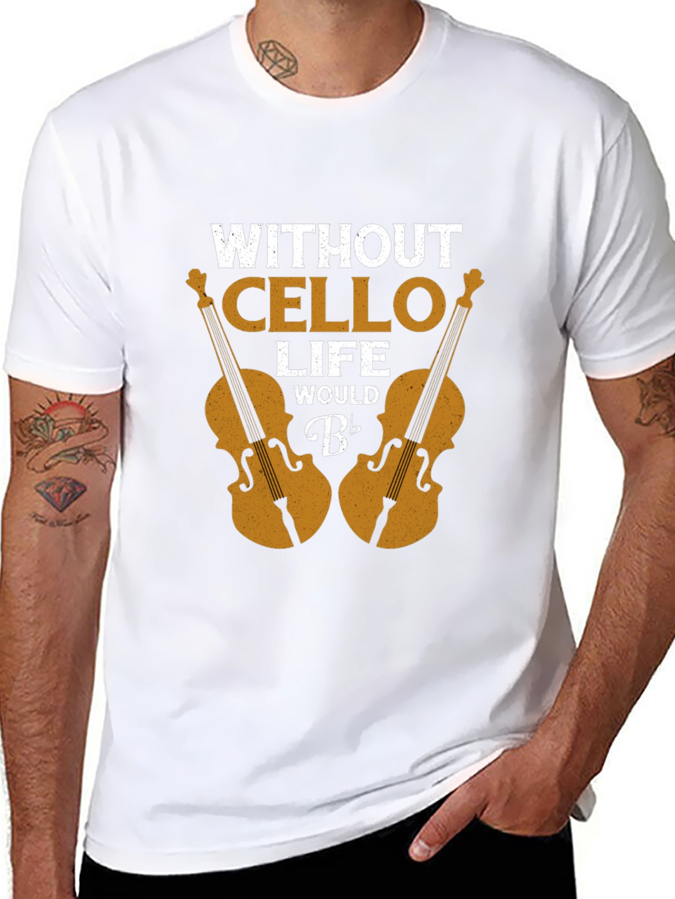 Without Cello Life Would B Flat Funny Musician T-Shirt