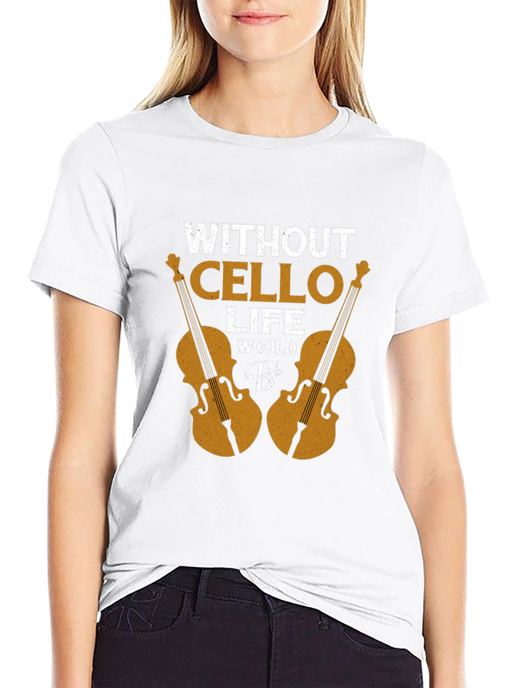 Without Cello Life Would B Flat Funny Musician T-Shirt