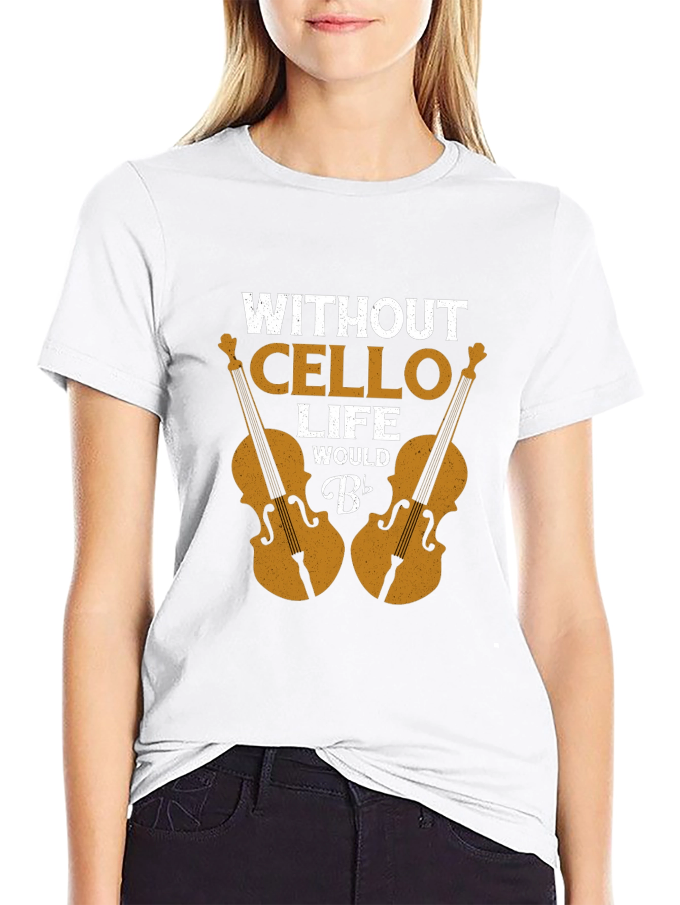 Without Cello Life Would B Flat Funny Musician T-Shirt