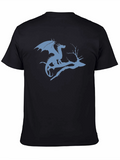 Dragon on Branch Graphic T-Shirt - Black