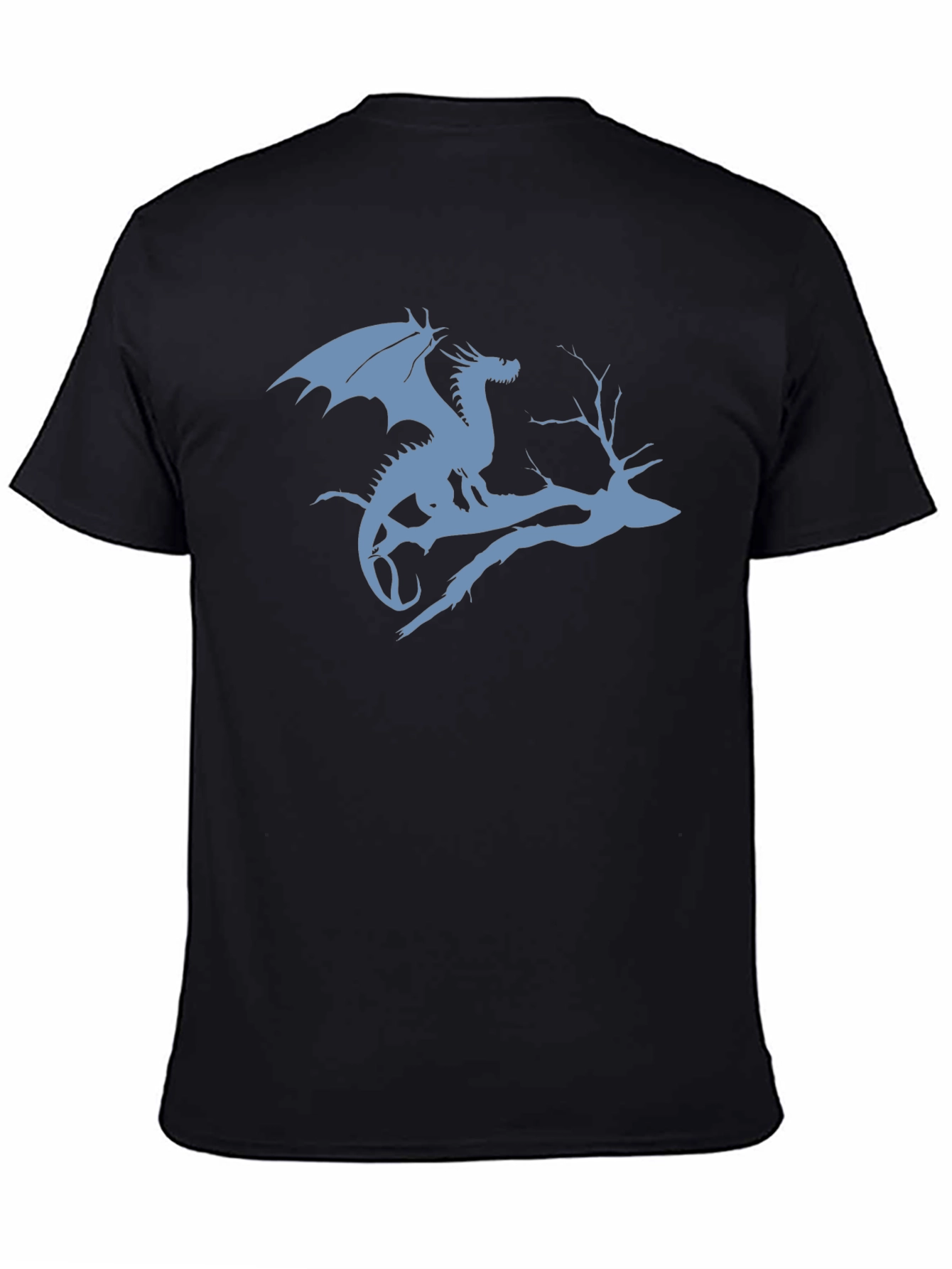 Dragon on Branch Graphic T-Shirt - Black