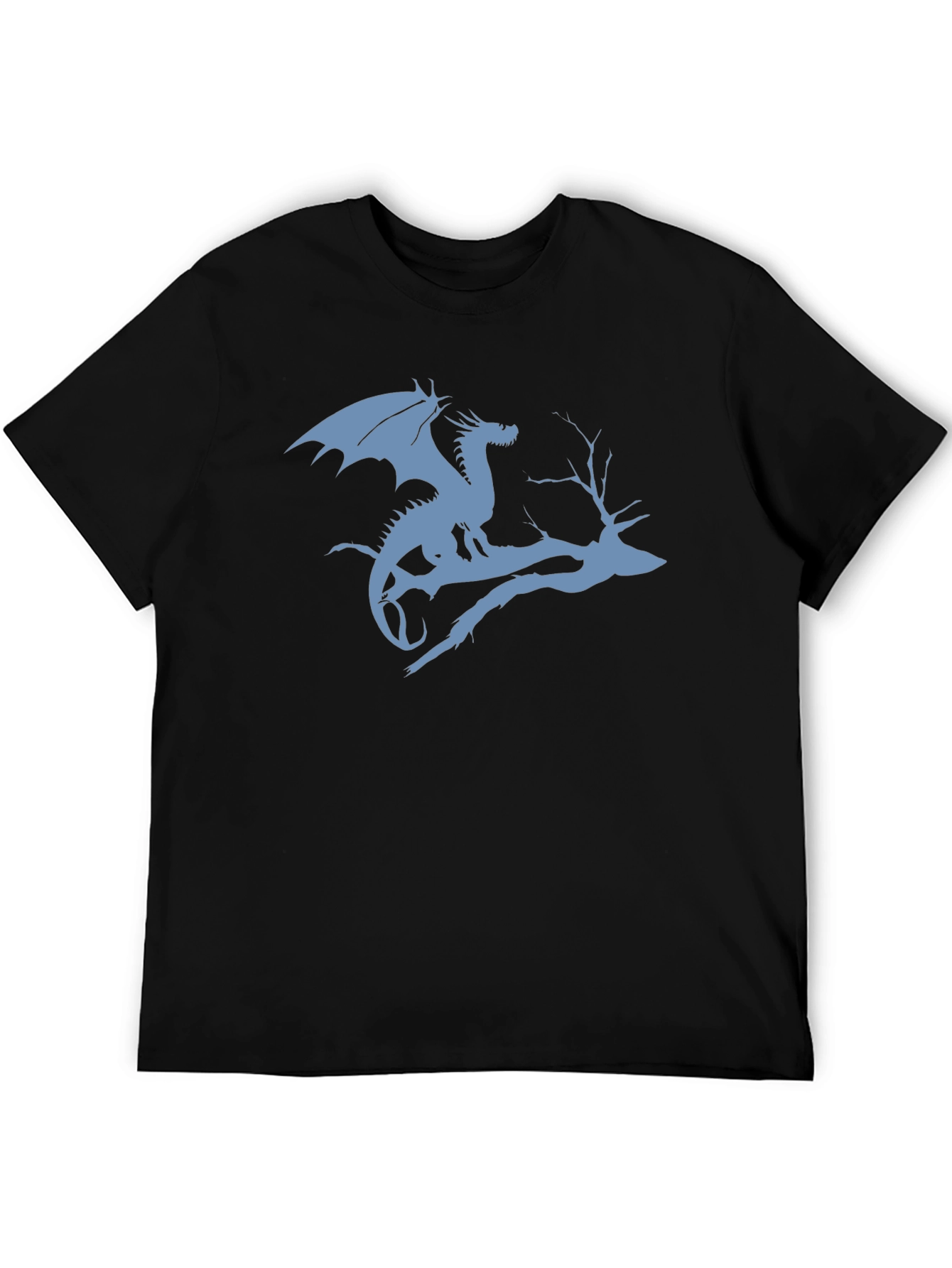 Dragon on Branch Graphic T-Shirt - Black