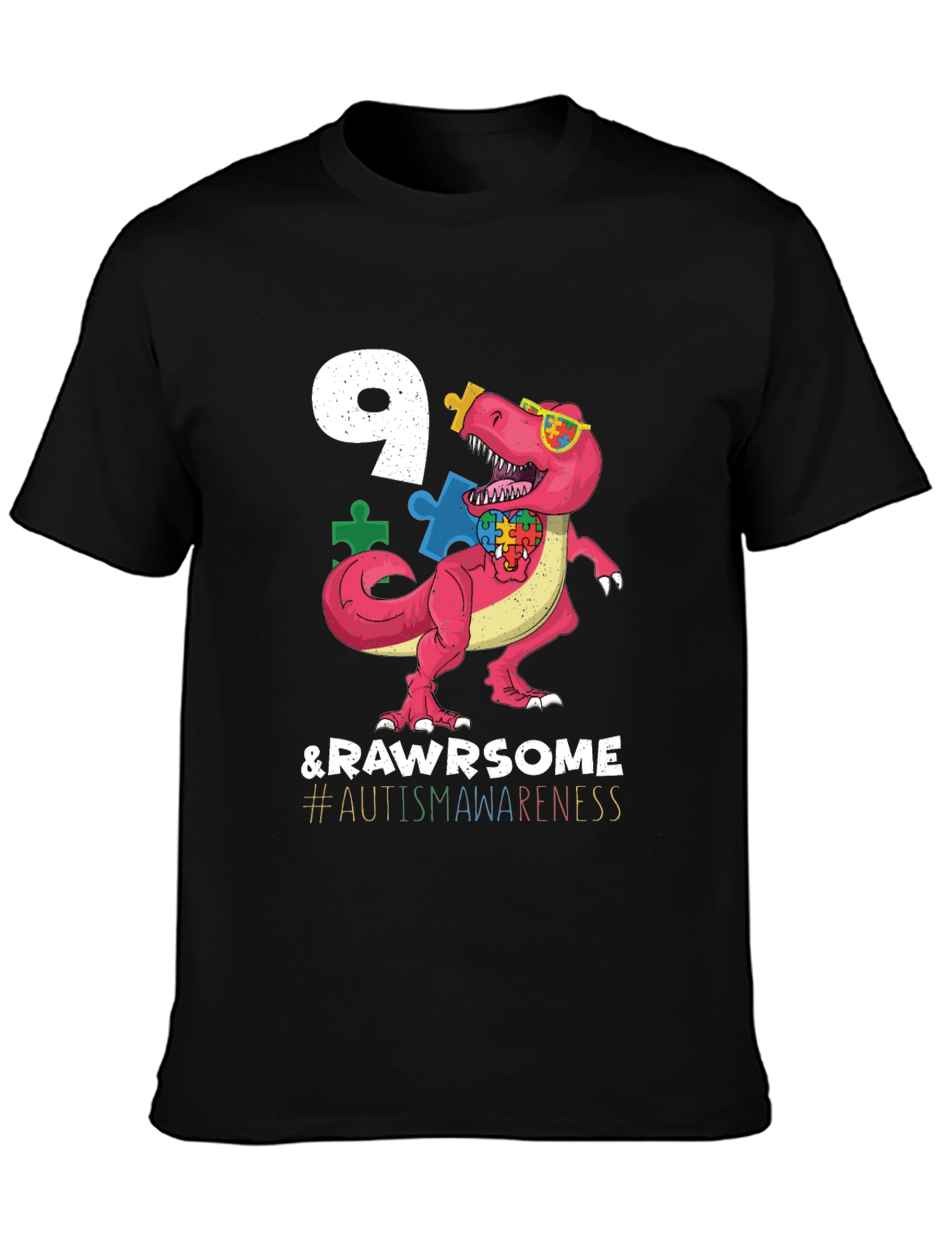9 & Rawrsome Autism Awareness T-Shirt