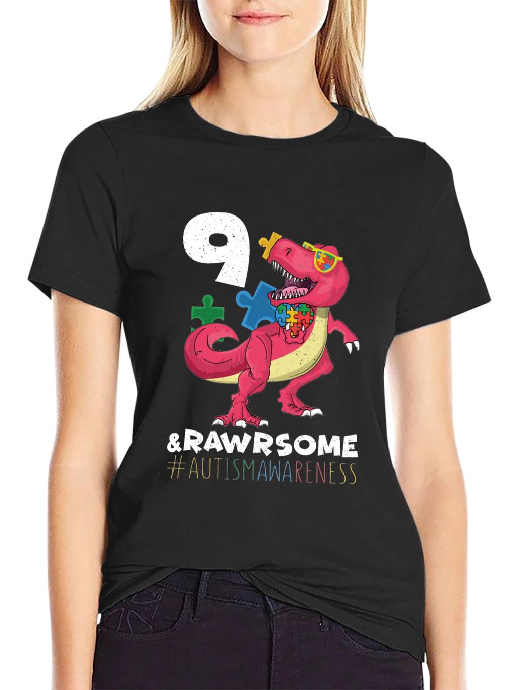 9 & Rawrsome Autism Awareness T-Shirt