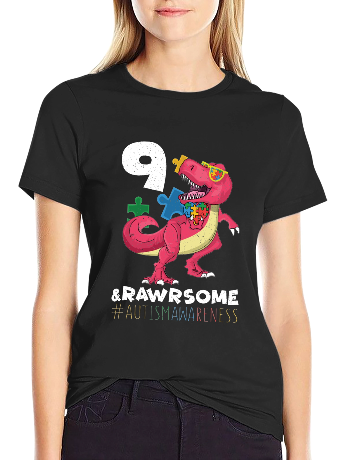 9 & Rawrsome Autism Awareness T-Shirt