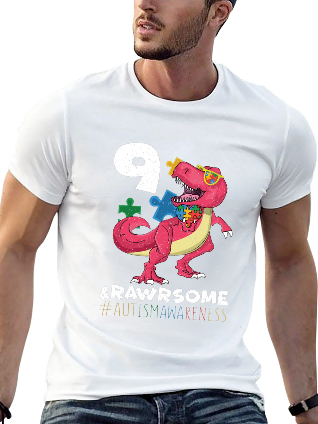 9 & Rawrsome Autism Awareness T-Shirt