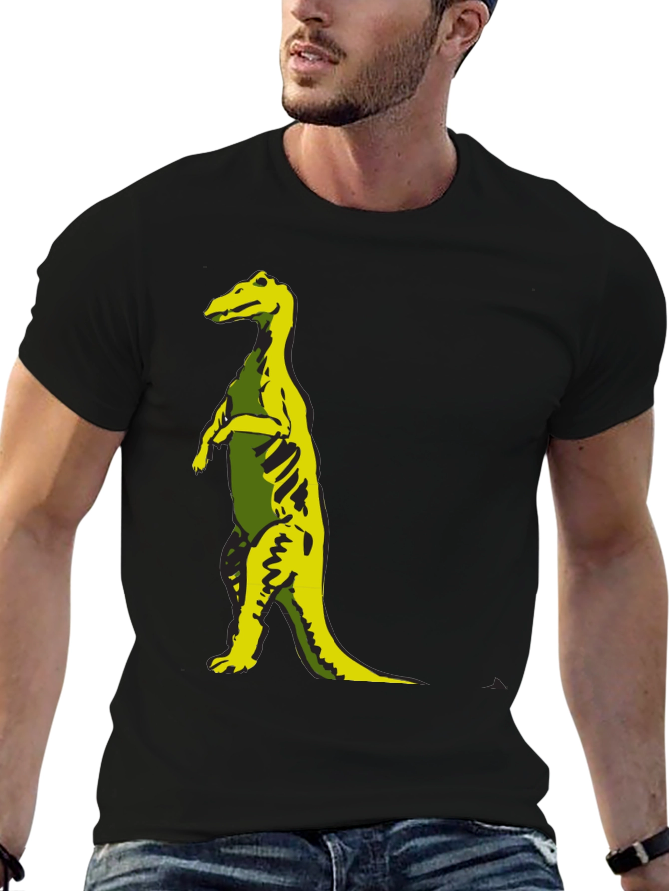 Dinosaur Graphic Tee - Stylish Black T-Shirt