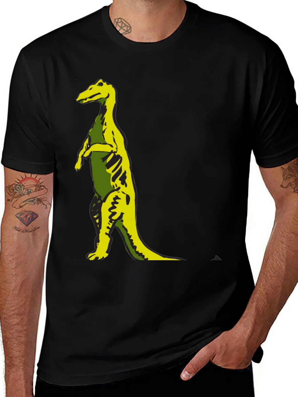 Dinosaur Graphic Tee - Stylish Black T-Shirt