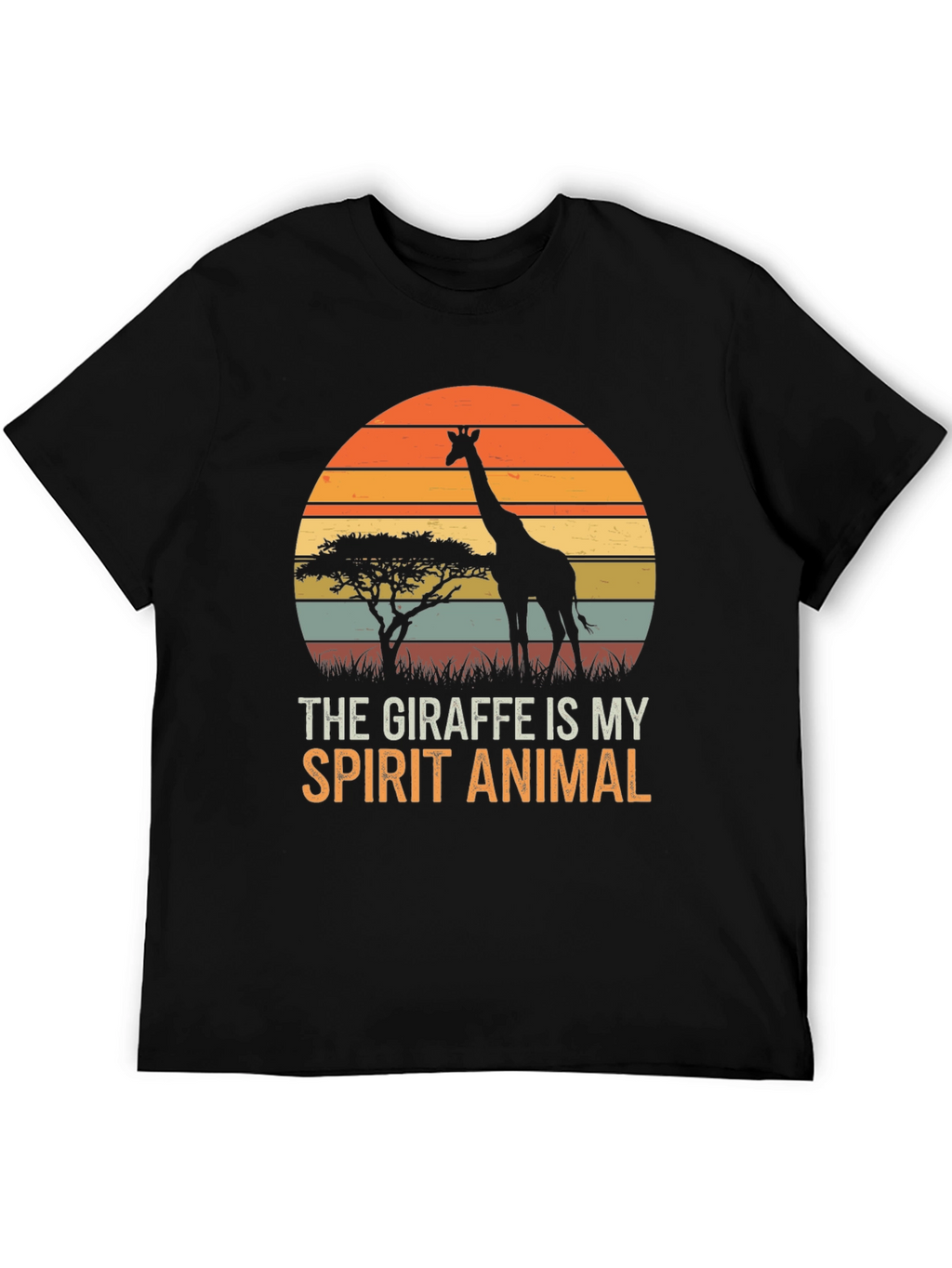 Giraffe Spirit Animal Graphic Tee - Unisex Black T-Shirt