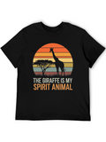 Giraffe Spirit Animal Graphic Tee - Unisex Black T-Shirt