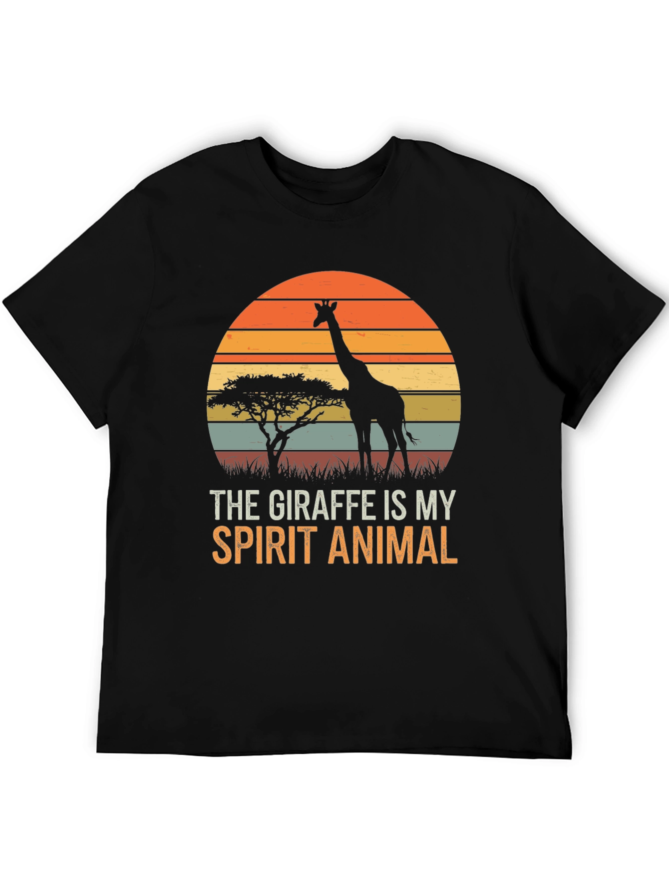 Giraffe Spirit Animal Graphic Tee - Unisex Black T-Shirt