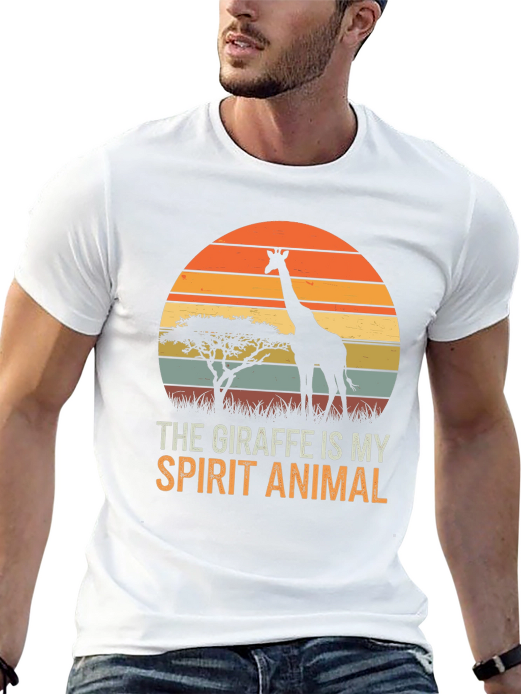 Giraffe Spirit Animal Graphic Tee - Unisex Black T-Shirt