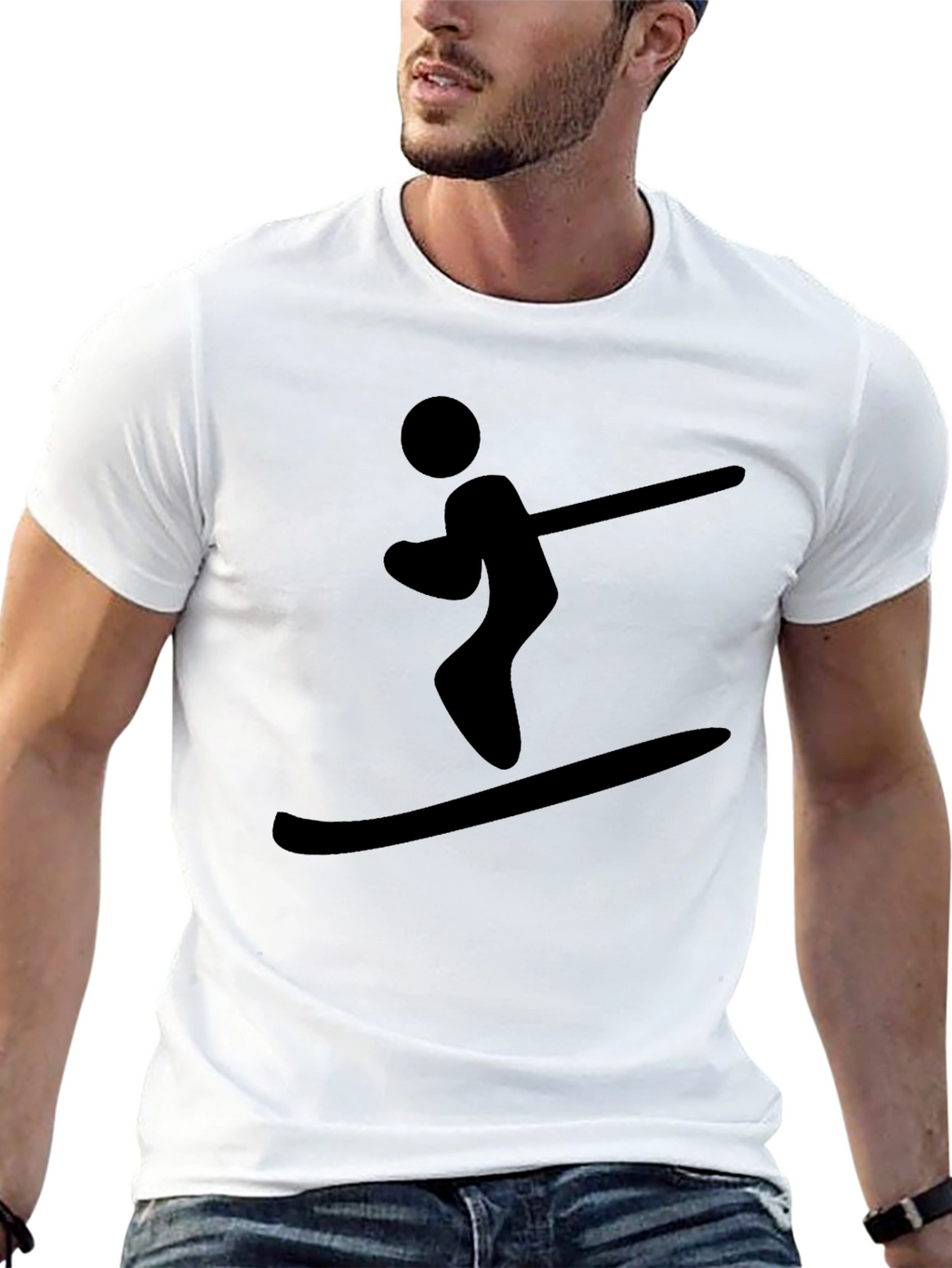 Black Skiing T-Shirt