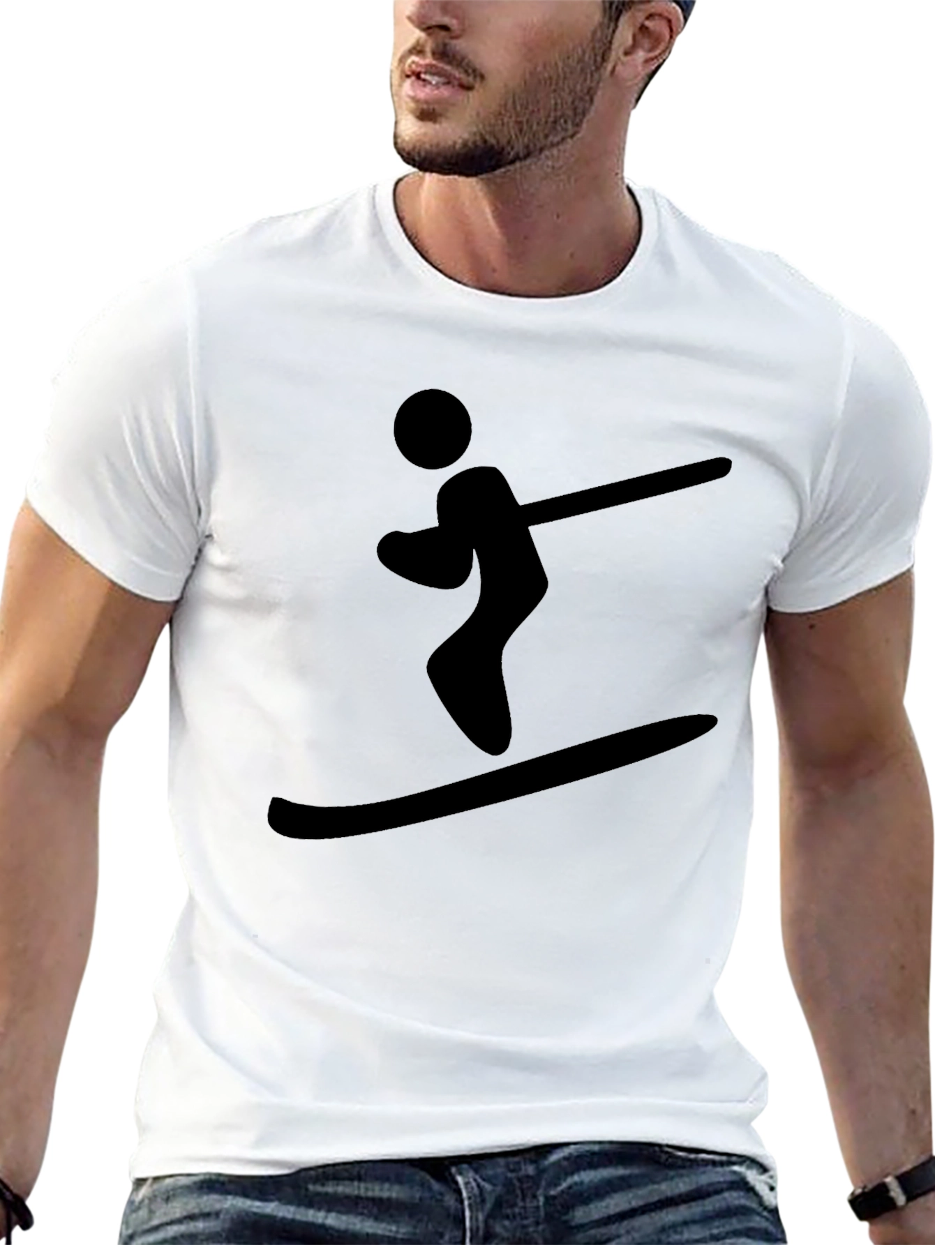 Black Skiing T-Shirt