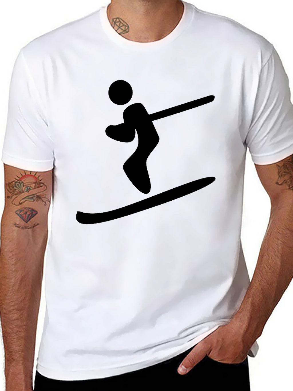 Black Skiing T-Shirt