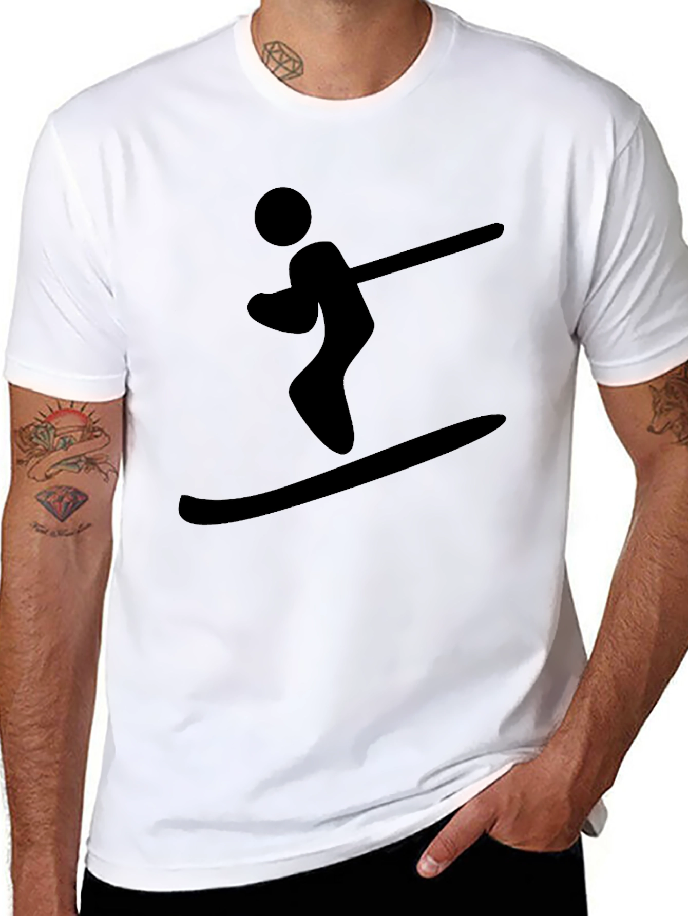 Black Skiing T-Shirt