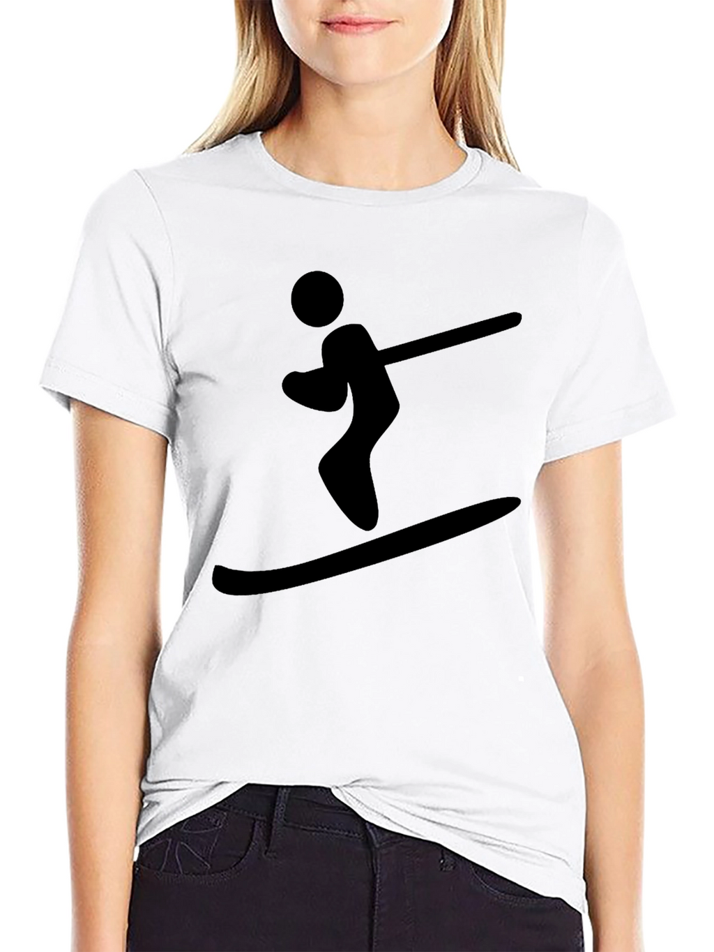Black Skiing T-Shirt