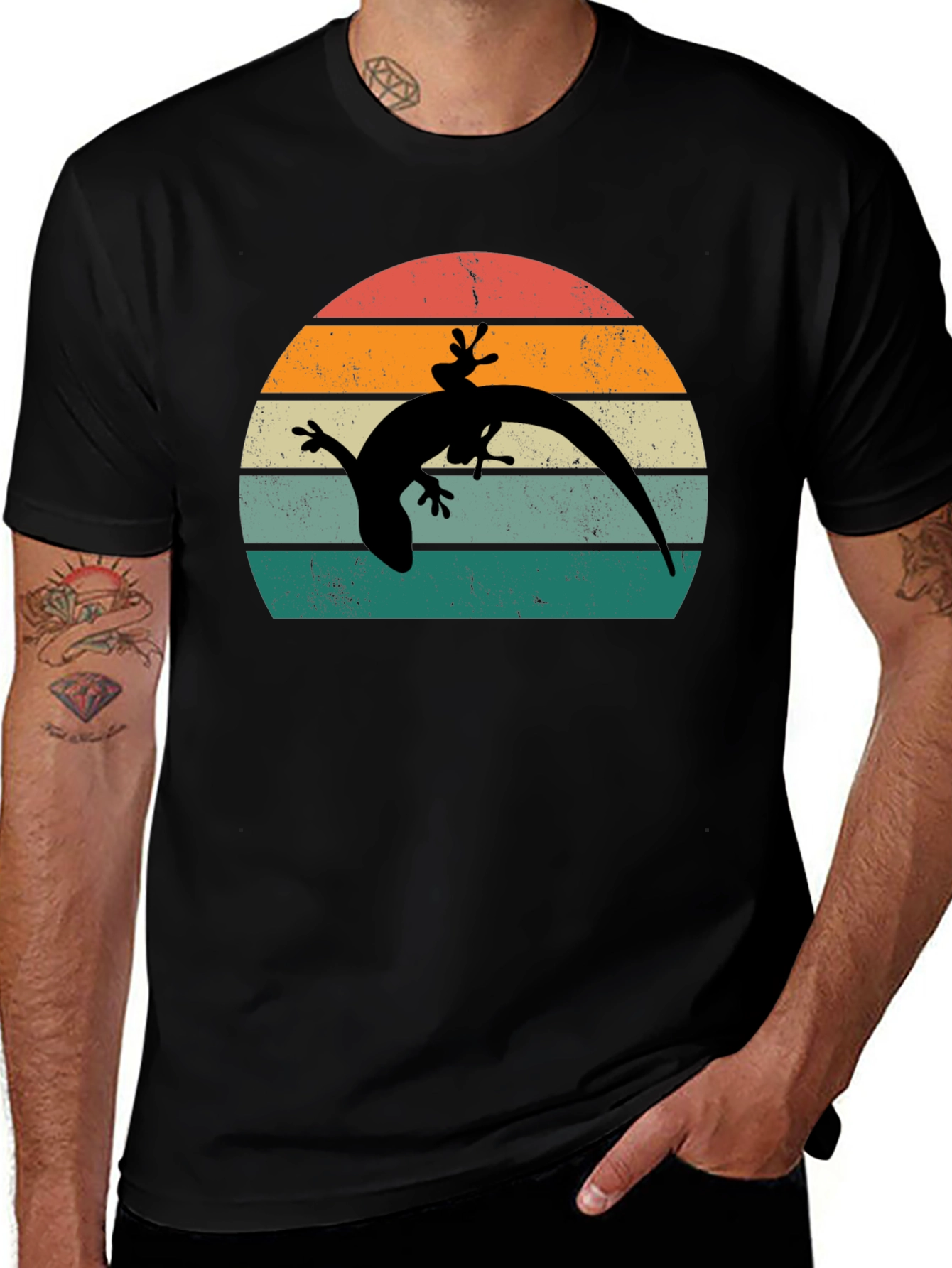 Retro Lizard Sunset T-Shirt