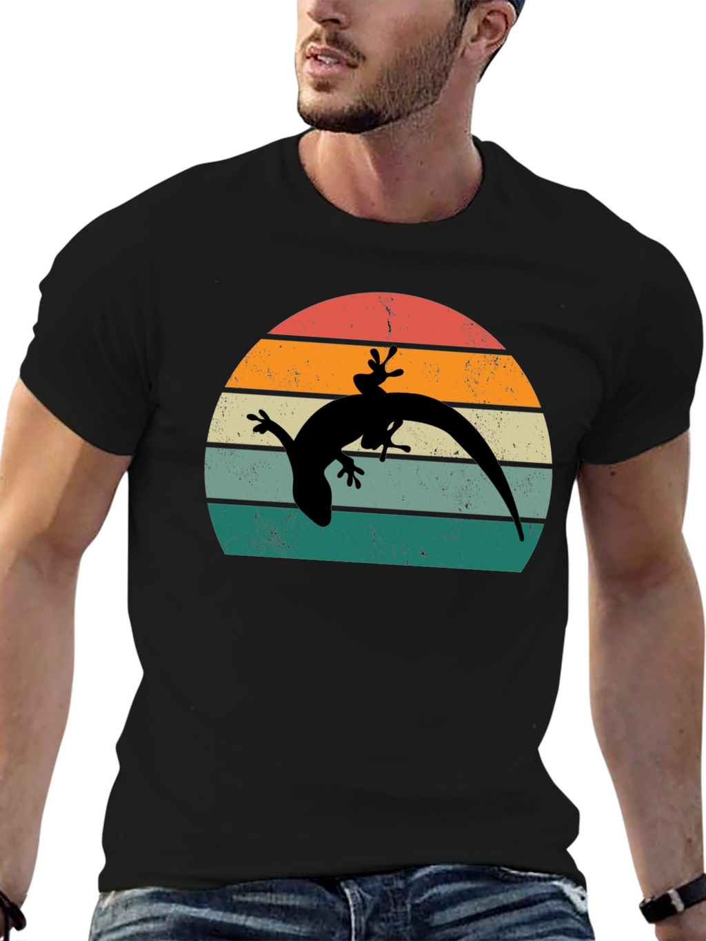 Retro Lizard Sunset T-Shirt