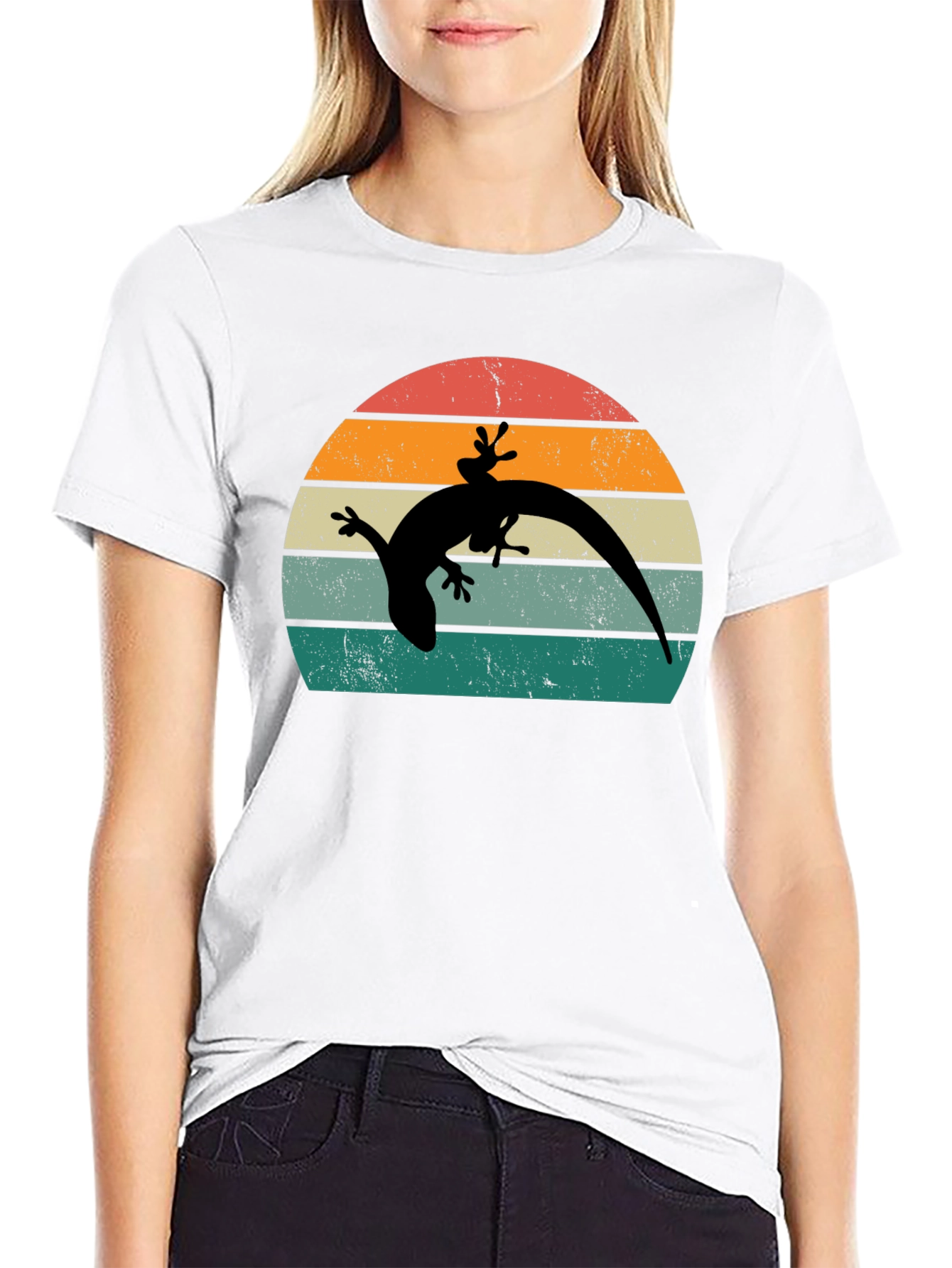 Retro Lizard Sunset T-Shirt