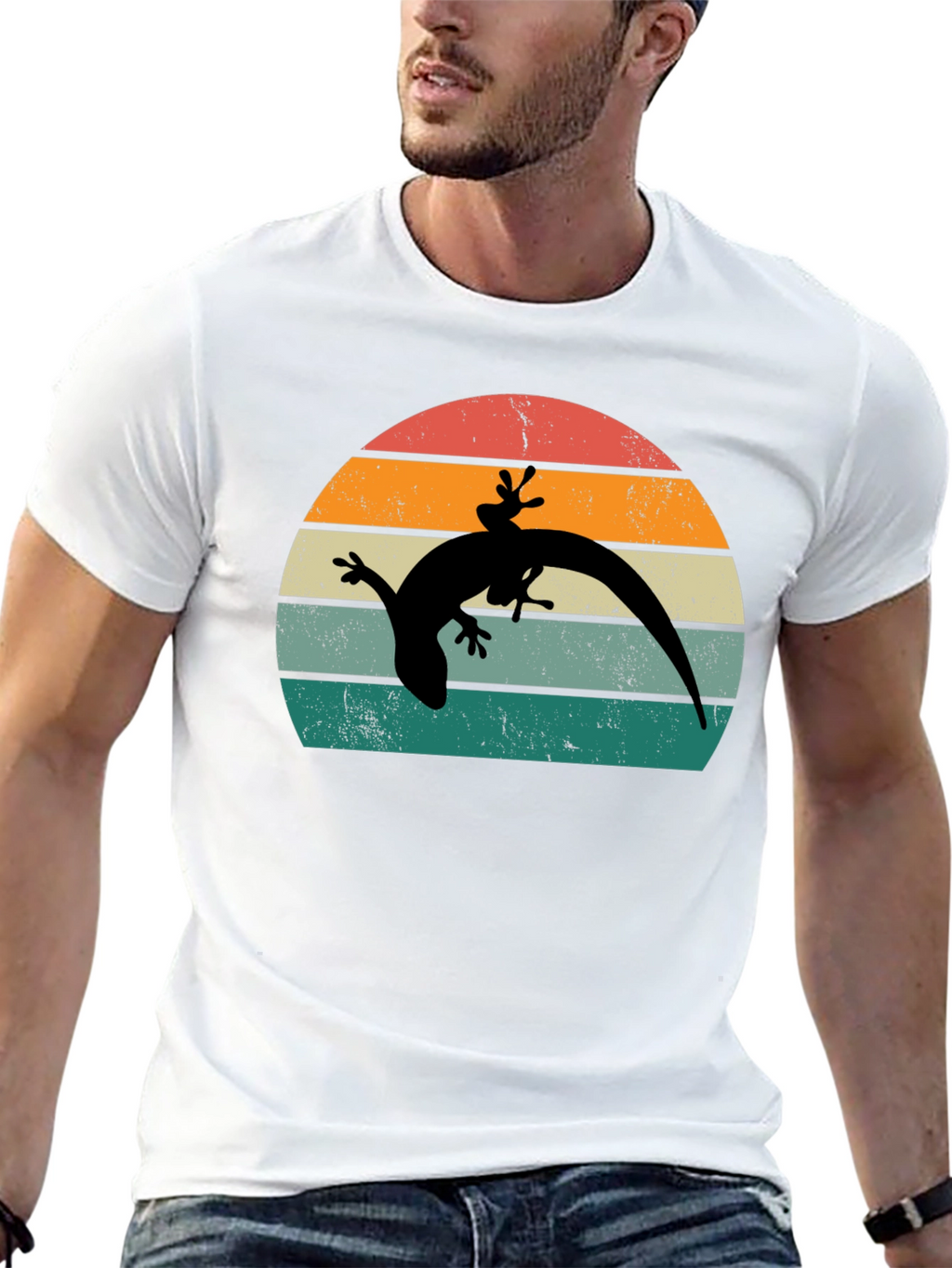 Retro Lizard Sunset T-Shirt