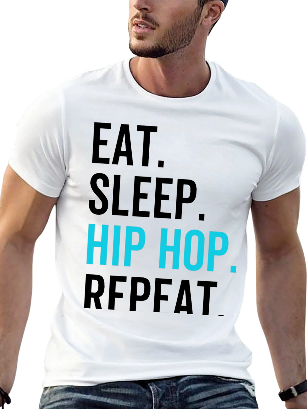 Eat Sleep Hip Hop Repeat Black T-Shirt
