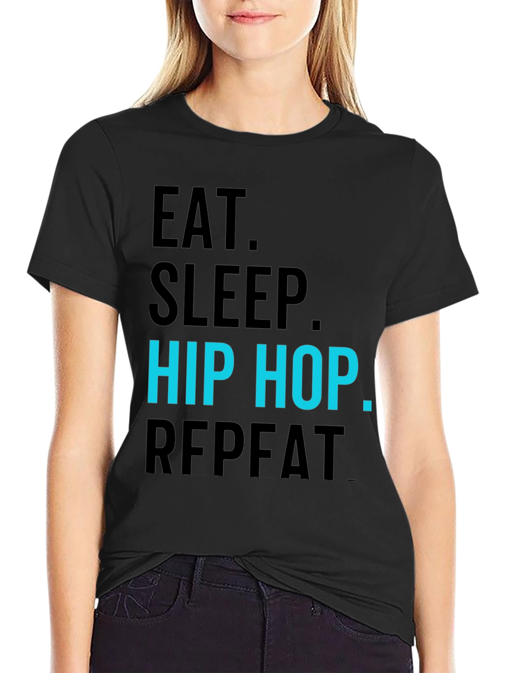 Eat Sleep Hip Hop Repeat Black T-Shirt
