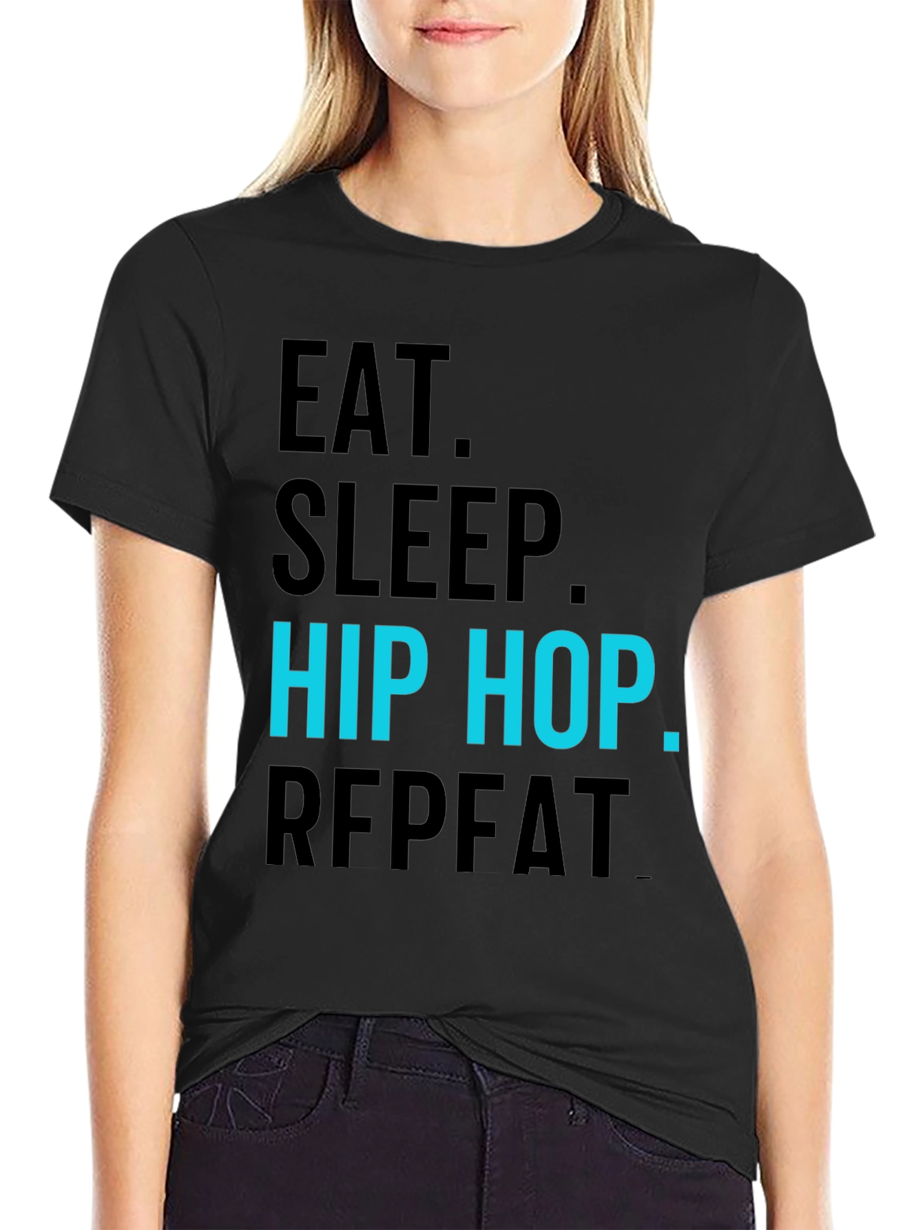 Eat Sleep Hip Hop Repeat Black T-Shirt