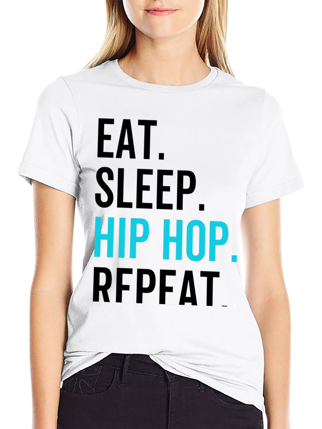 Eat Sleep Hip Hop Repeat Black T-Shirt