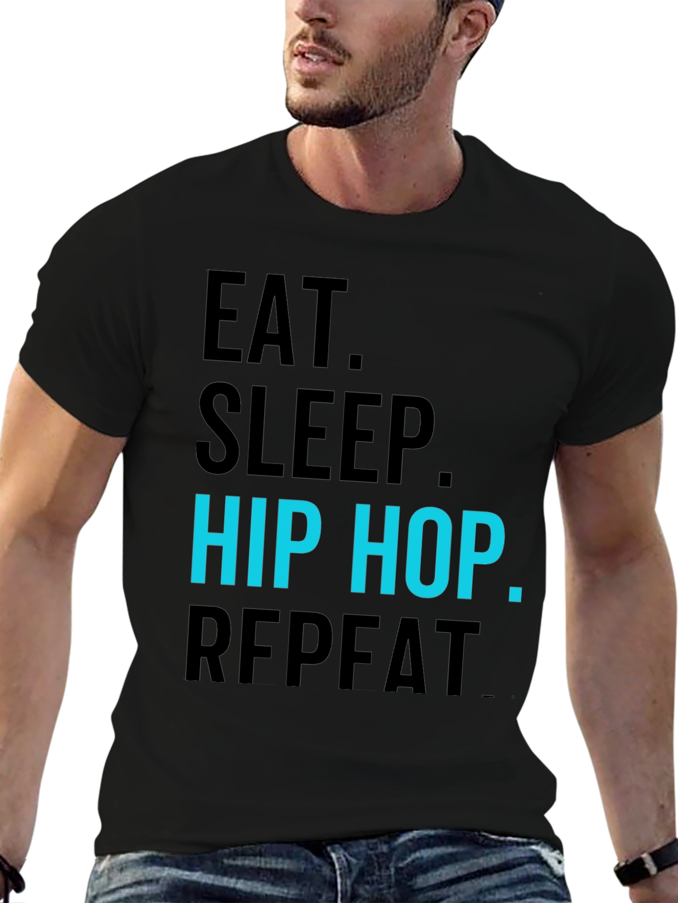 Eat Sleep Hip Hop Repeat Black T-Shirt