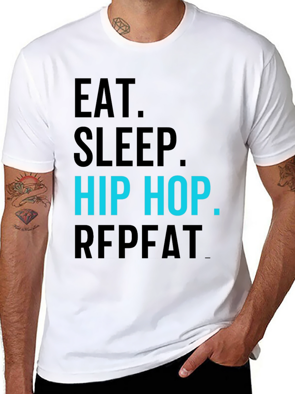 Eat Sleep Hip Hop Repeat Black T-Shirt